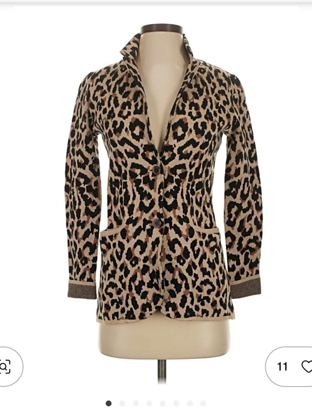 J. Crew Leopard Print Button-Up Cardigan in Beige and Black